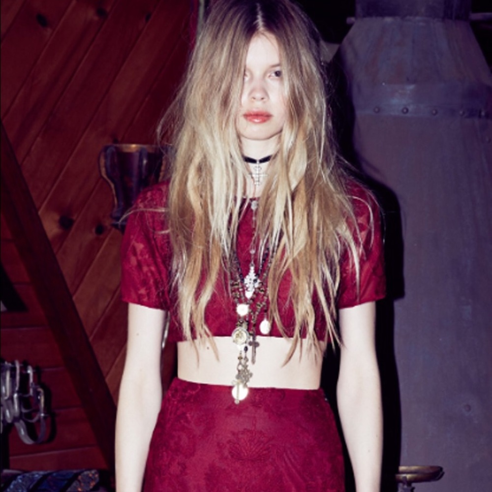 For Love and Lemons Ethereal Crop Top and Skirt